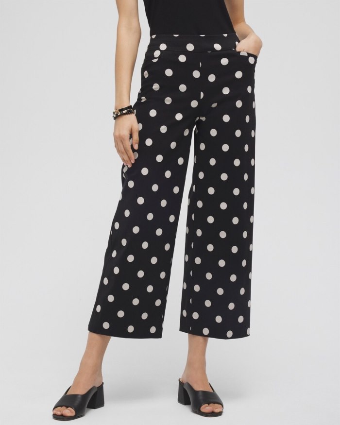 Chicos Brigitte Polka Dot Wide Leg Pants - Black Chicos Brigitte Polka Dot Wide Leg Pants - Black