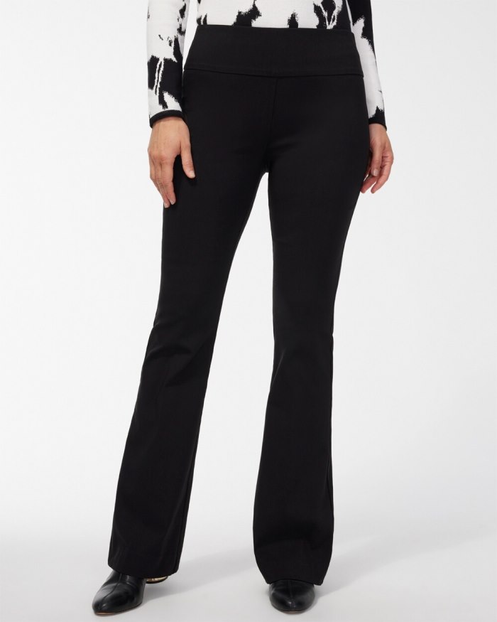 Chicos Wide Waistband Flare Pants - Black Chicos Wide Waistband Flare Pants - Black