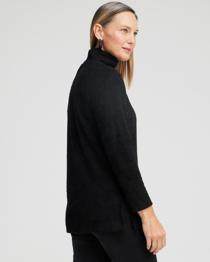 Chicos Mock Neck Tee - Black Chicos Mock Neck Tee - Black