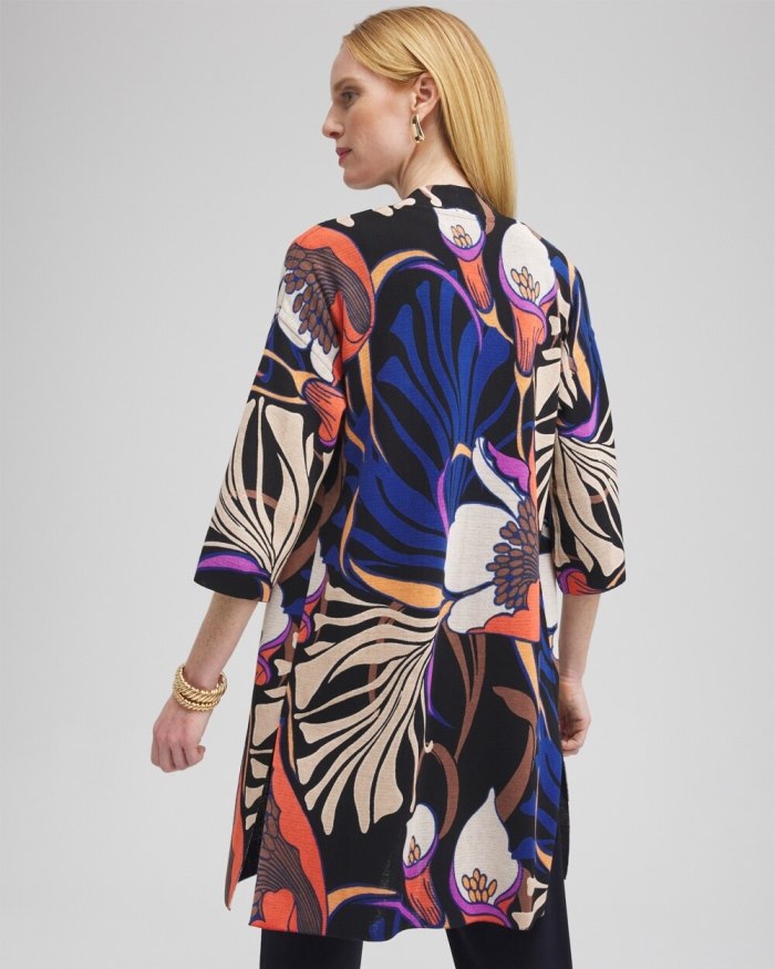 Chicos Travelers Collection Floral Cardigan - Travelers India Ink Chicos Travelers Collection Floral Cardigan - Travelers India Ink