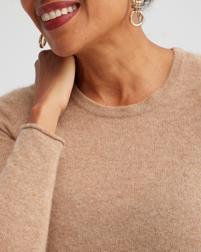 Chicos Cashmere Crew Neck Sweater - Ecru Chicos Cashmere Crew Neck Sweater - Ecru