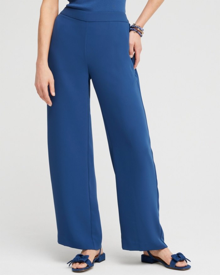 Chicos Wide Leg Soft Pants - Azores Blue Chicos Wide Leg Soft Pants - Azores Blue