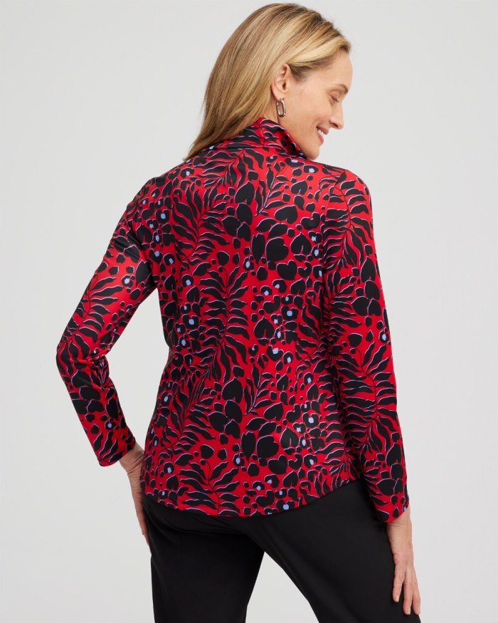 Chicos Zenergy UPF Animal Print Long Sleeve Top - Love Letter Red Chicos Zenergy UPF Animal Print Long Sleeve Top - Love Letter Red