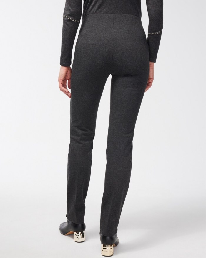 Chicos Juliet Ponte Trim Detail Pants - Graphite Heather Gray Chicos Juliet Ponte Trim Detail Pants - Graphite Heather Gray