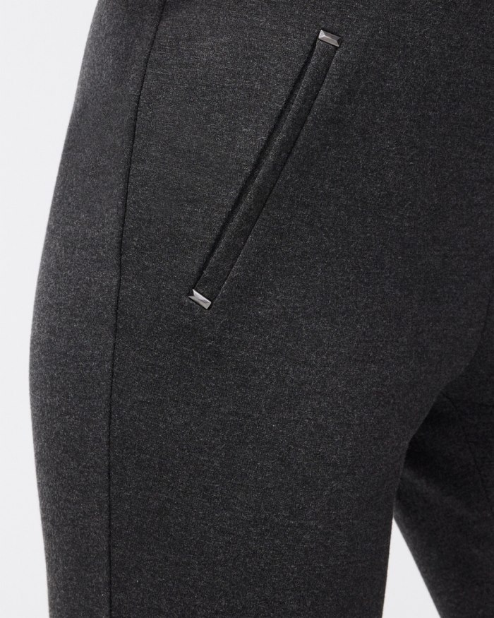 Chicos Juliet Ponte Trim Detail Pants - Graphite Heather Gray Chicos Juliet Ponte Trim Detail Pants - Graphite Heather Gray