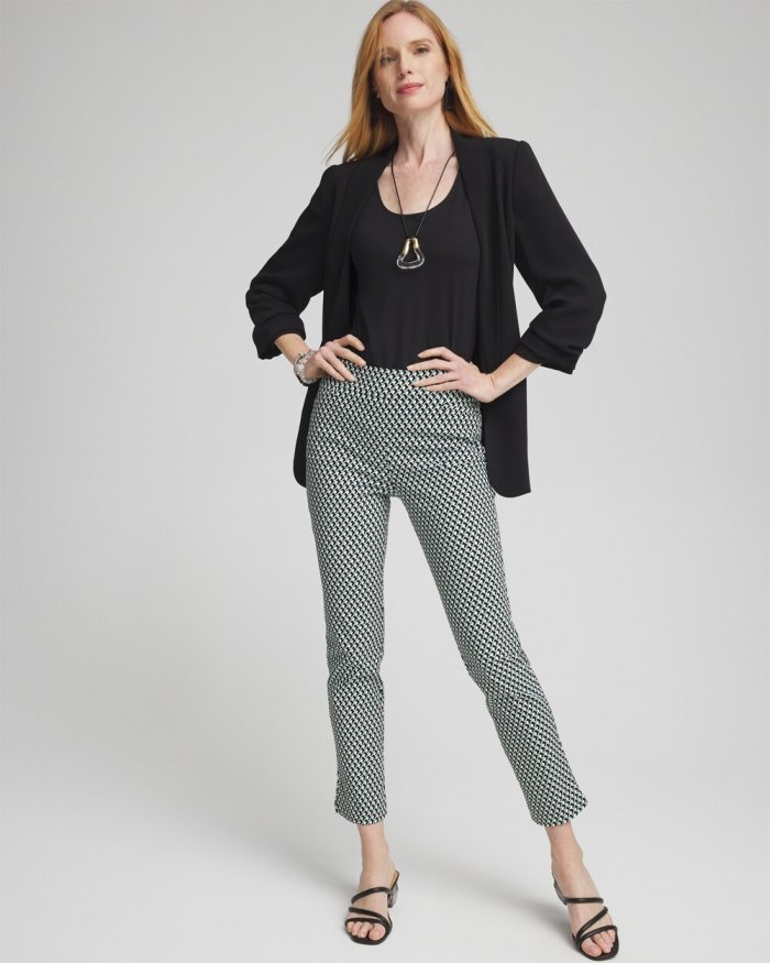 Chicos Brigitte Dot Grid Ankle Pants - Black/Alabaster Chicos Brigitte Dot Grid Ankle Pants - Black/Alabaster