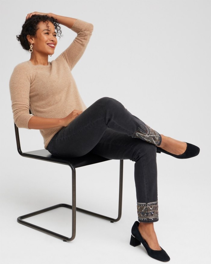 Chicos Cashmere Crew Neck Sweater - Camel Chicos Cashmere Crew Neck Sweater - Camel