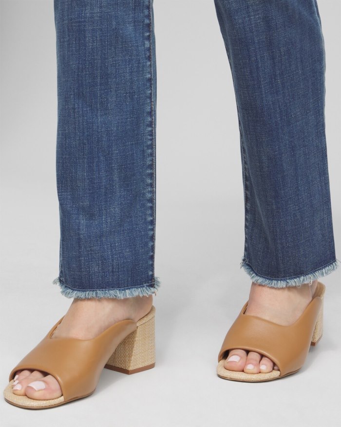 Chicos Girlfriend Fray Hem Jeans - Royal Street Indigo Chicos Girlfriend Fray Hem Jeans - Royal Street Indigo