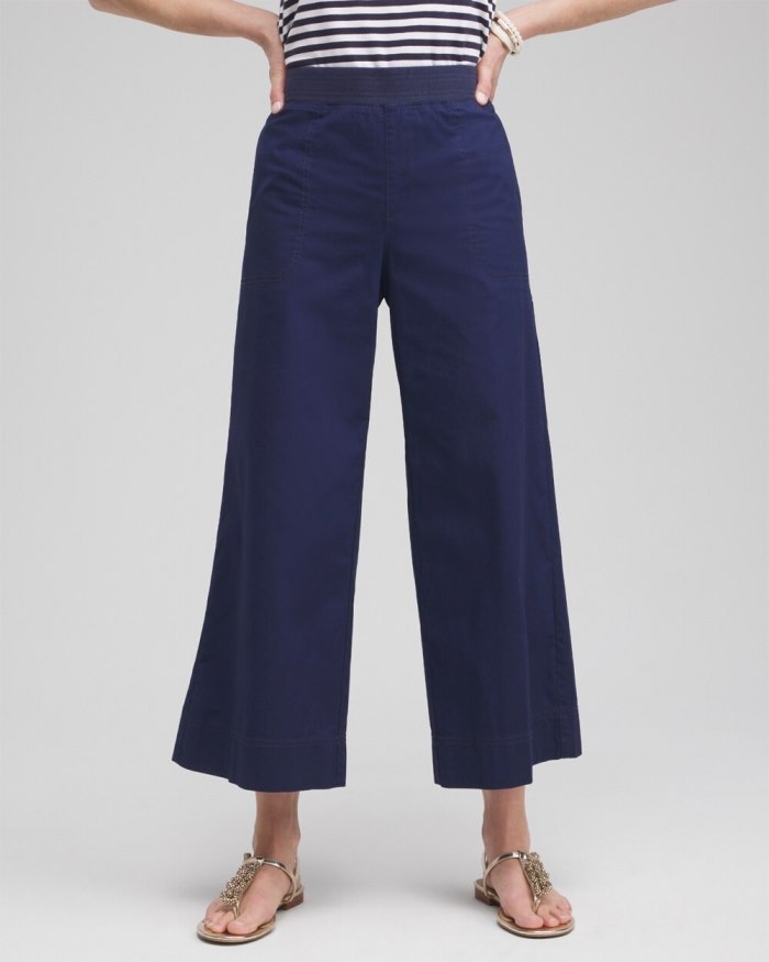 Chicos Poplin Culotte Pants - Victory Blue Chicos Poplin Culotte Pants - Victory Blue