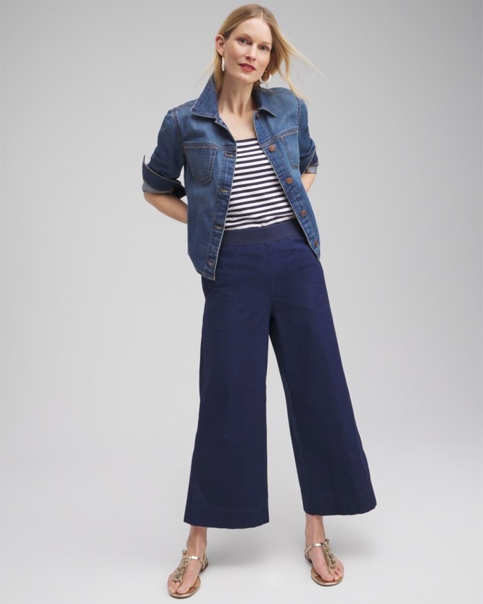 Chicos Poplin Culotte Pants - Victory Blue Chicos Poplin Culotte Pants - Victory Blue