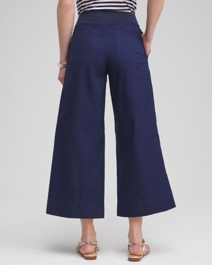 Chicos Poplin Culotte Pants - Victory Blue Chicos Poplin Culotte Pants - Victory Blue