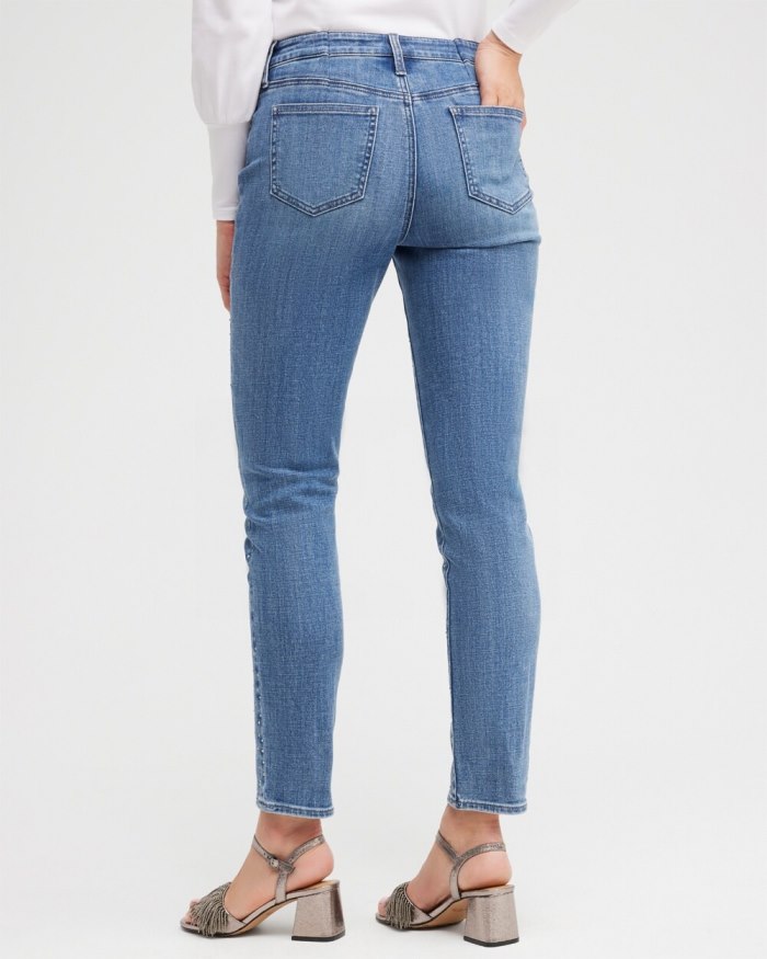 Chicos Girlfriend Scattered Stone Ankle Jeans - Cambridge Indigo Chicos Girlfriend Scattered Stone Ankle Jeans - Cambridge Indigo
