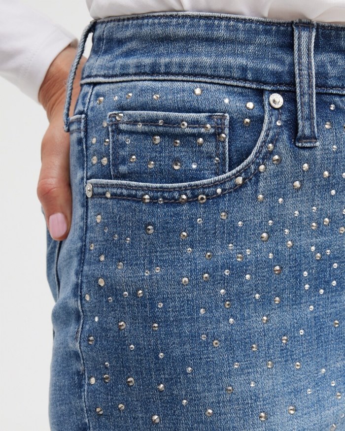 Chicos Girlfriend Scattered Stone Ankle Jeans - Cambridge Indigo Chicos Girlfriend Scattered Stone Ankle Jeans - Cambridge Indigo