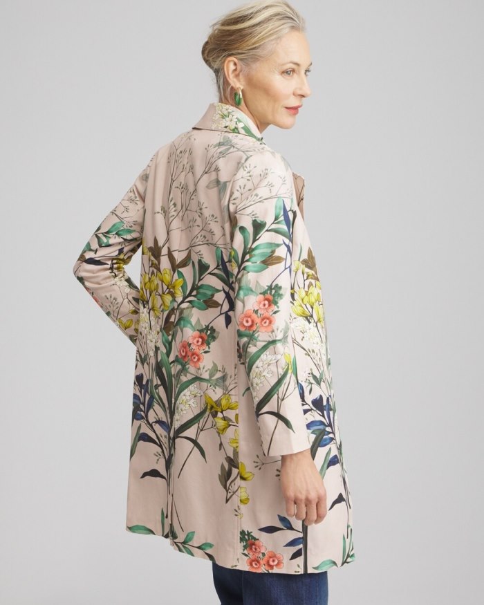 Chicos Floral Cotton Stretch Topper - Neutral Chicos Floral Cotton Stretch Topper - Neutral