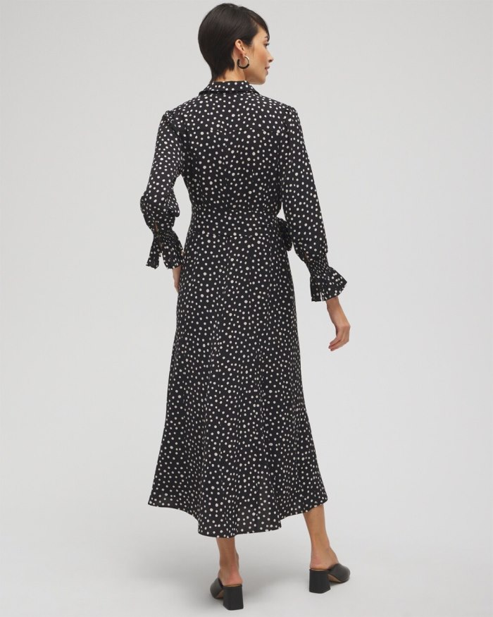 Chicos Twill Polka Dot Shirt Dress - Black Chicos Twill Polka Dot Shirt Dress - Black