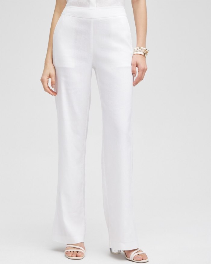 Chicos Wide Leg Linen Pants - Teakwood Chicos Wide Leg Linen Pants - Teakwood