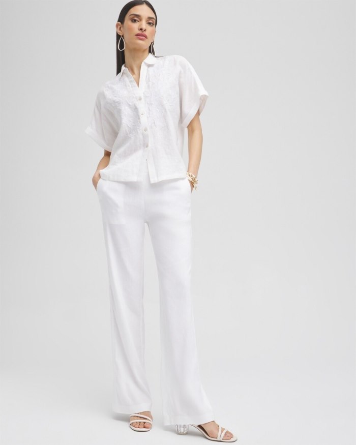 Chicos Wide Leg Linen Pants - Teakwood Chicos Wide Leg Linen Pants - Teakwood
