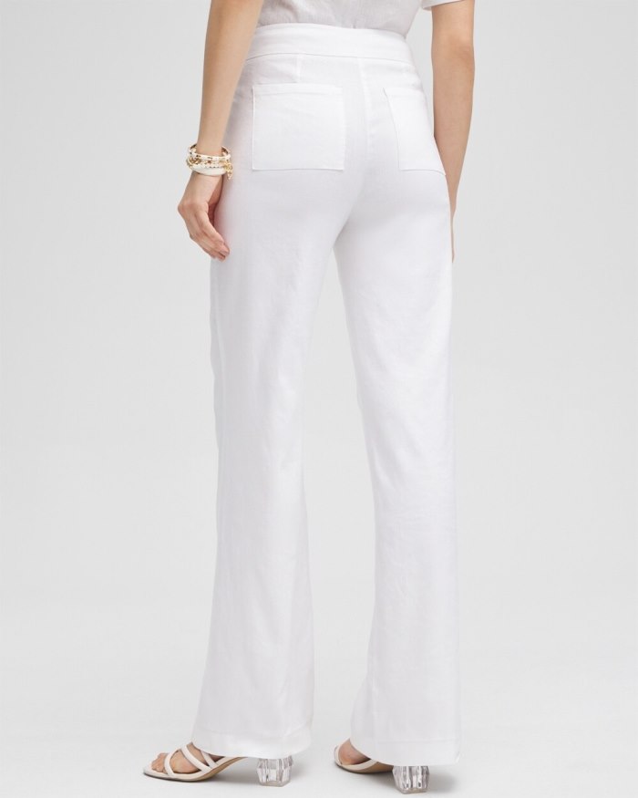 Chicos Wide Leg Linen Pants - Teakwood Chicos Wide Leg Linen Pants - Teakwood