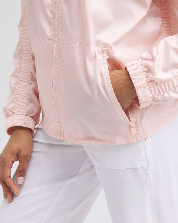 Chicos Zenergy Shirred Sleeve Jacket - Porcelain Rose Chicos Zenergy Shirred Sleeve Jacket - Porcelain Rose