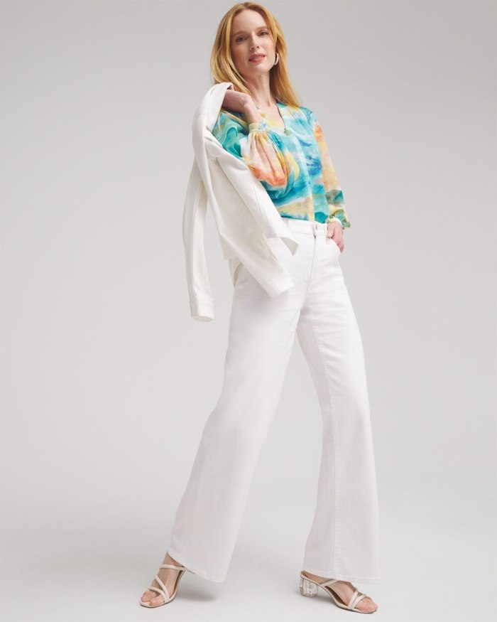 Chicos Watercolor Print Blouse - Lemon Blossom Chicos Watercolor Print Blouse - Lemon Blossom