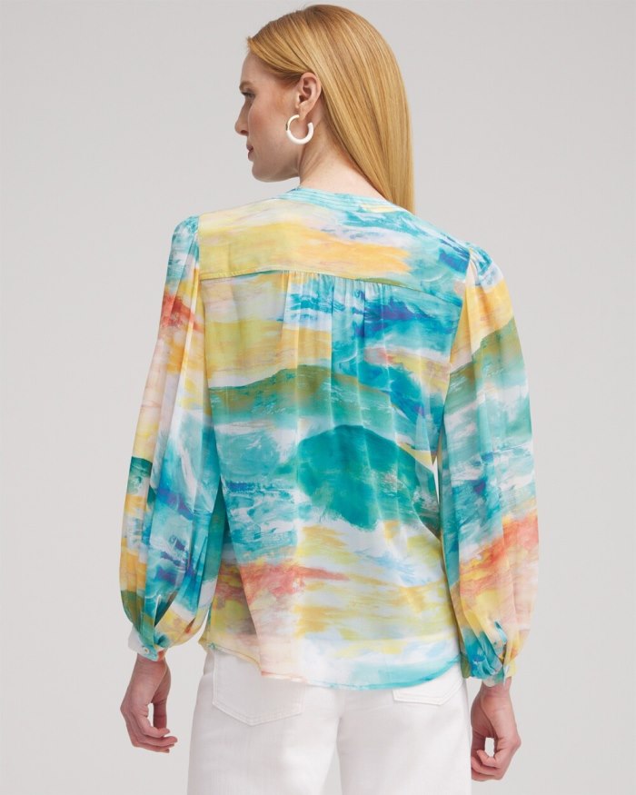 Chicos Watercolor Print Blouse - Lemon Blossom Chicos Watercolor Print Blouse - Lemon Blossom