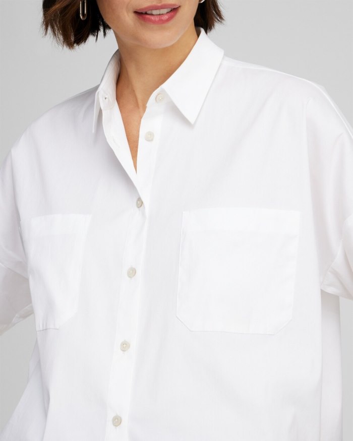 Chicos Poplin Pocket Shirt - Black Chicos Poplin Pocket Shirt - Black