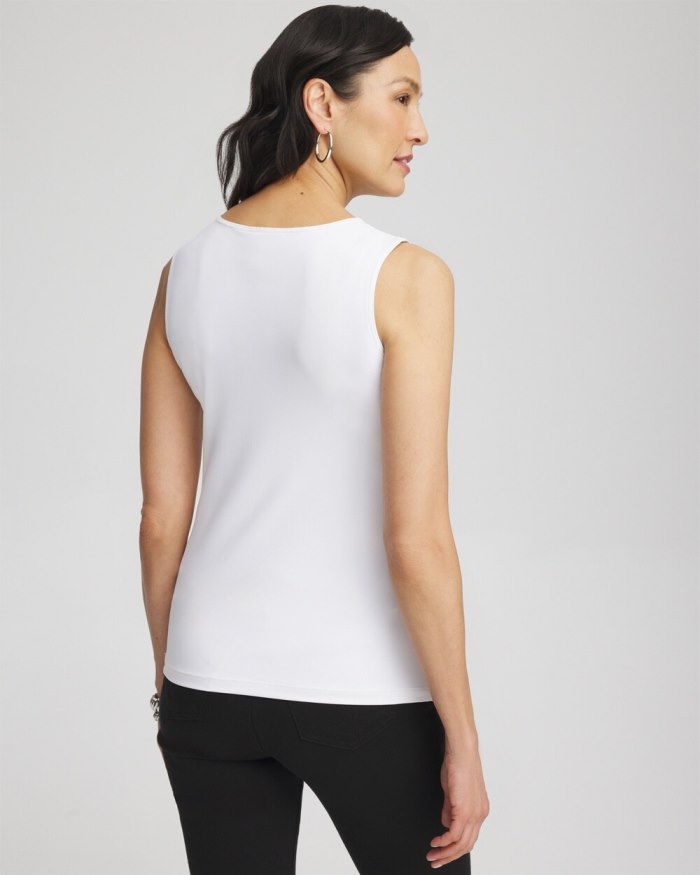 Chicos High Neck Microfiber Tank - Cocoa Bean Chicos High Neck Microfiber Tank - Cocoa Bean