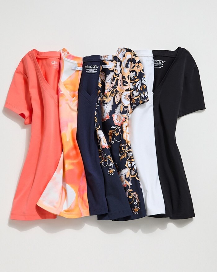 Chicos V-neck Perfect Tee - Nectarine Chicos V-neck Perfect Tee - Nectarine