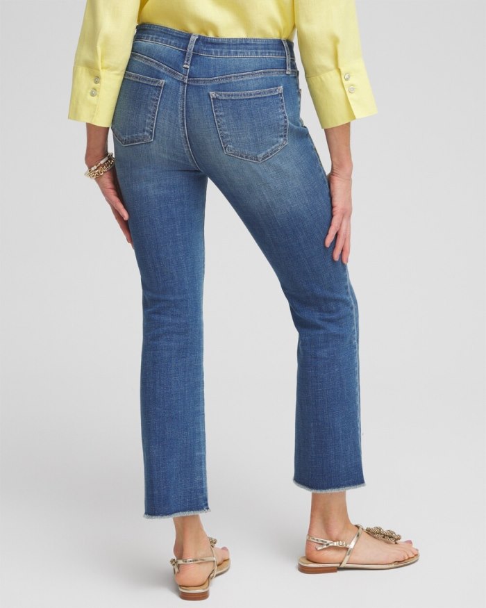 Chicos Girlfriend Embroidered Kick Flare Jeans - Winter Sky Indigo Chicos Girlfriend Embroidered Kick Flare Jeans - Winter Sky Indigo