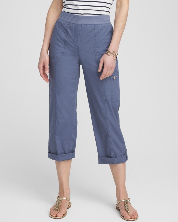 Chicos Poplin Cropped Pants - PINK ANIMA Chicos Poplin Cropped Pants - PINK ANIMA