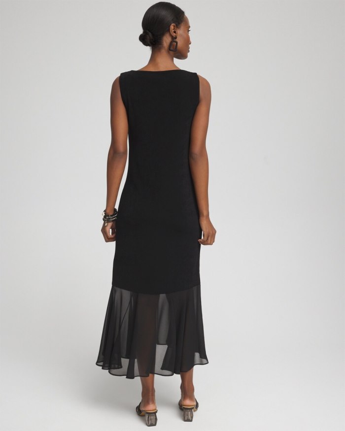 Chicos Travelers Chiffon Hem Dress - Travelers Black Chicos Travelers Chiffon Hem Dress - Travelers Black