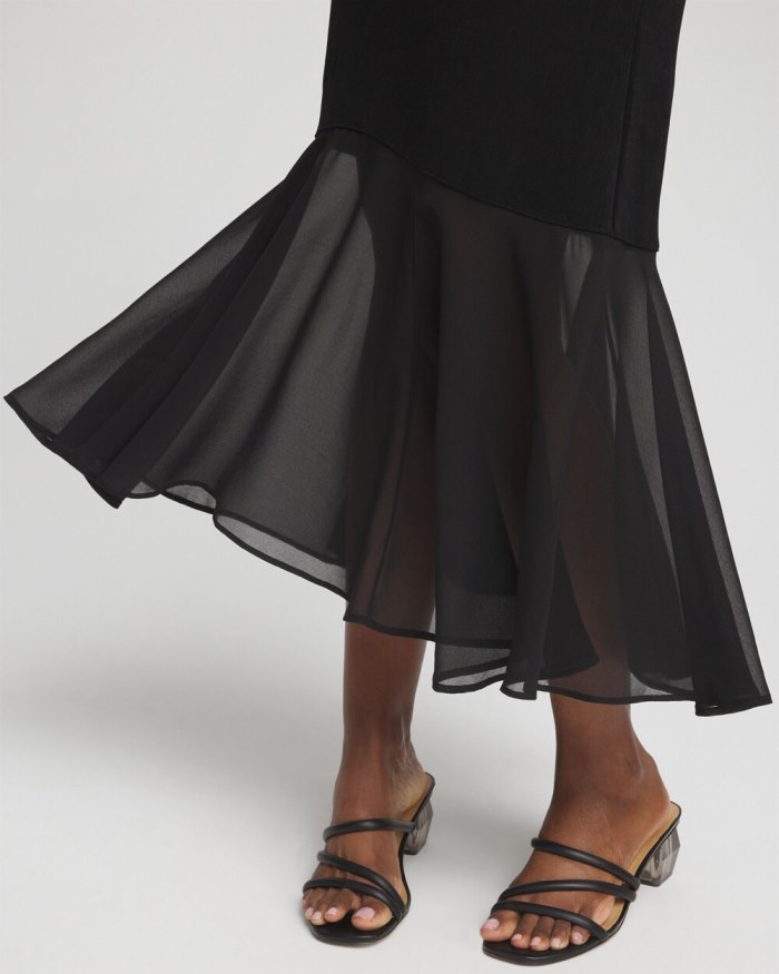 Chicos Travelers Chiffon Hem Dress - Travelers Black Chicos Travelers Chiffon Hem Dress - Travelers Black