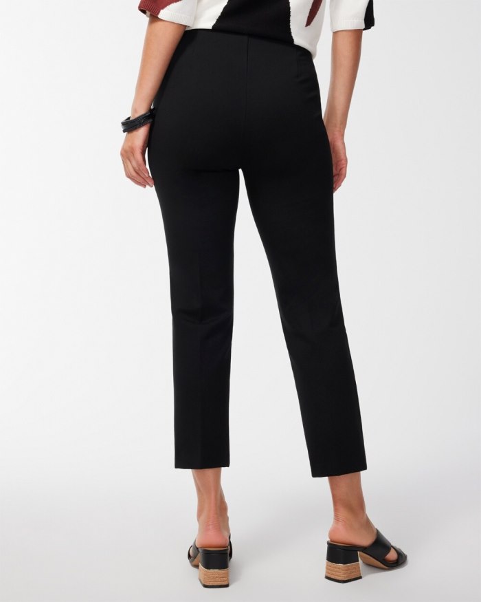 Chicos Juliet Ponte Straight Cropped Pants - Black Chicos Juliet Ponte Straight Cropped Pants - Black