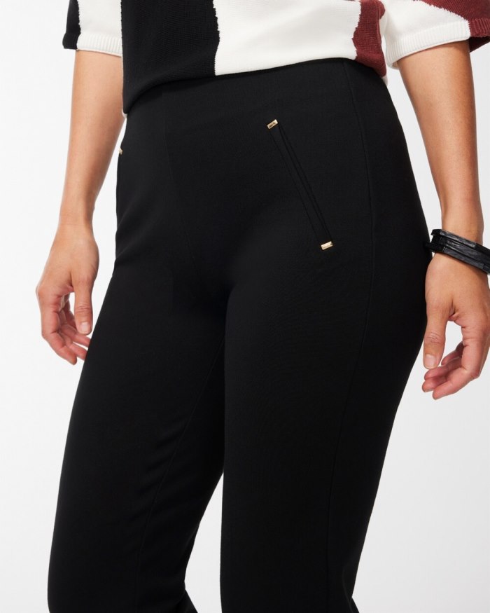 Chicos Juliet Ponte Straight Cropped Pants - Black Chicos Juliet Ponte Straight Cropped Pants - Black