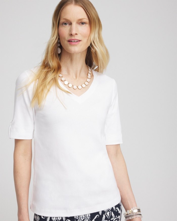 Chicos Everyday V-neck Tee - Alabaster Chicos Everyday V-neck Tee - Alabaster