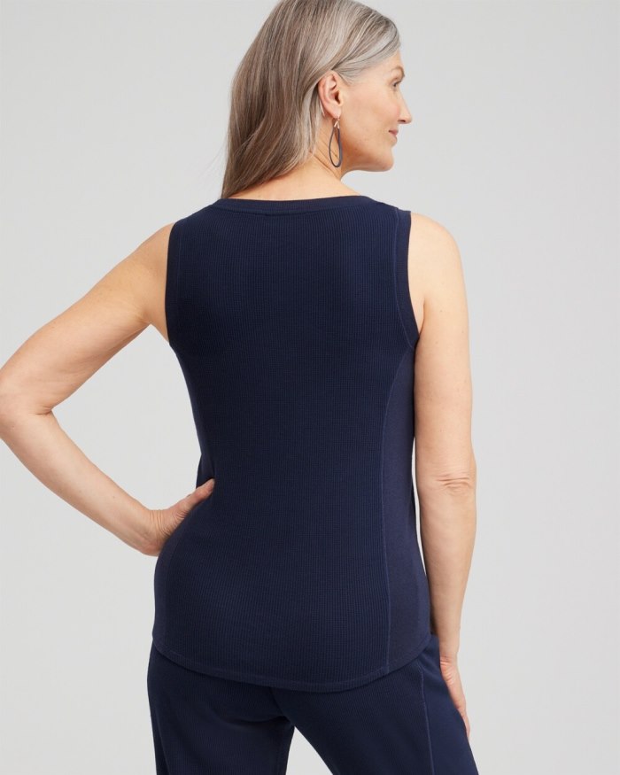 Chicos Zenergy Waffle Knit Tank - Classic Navy Chicos Zenergy Waffle Knit Tank - Classic Navy