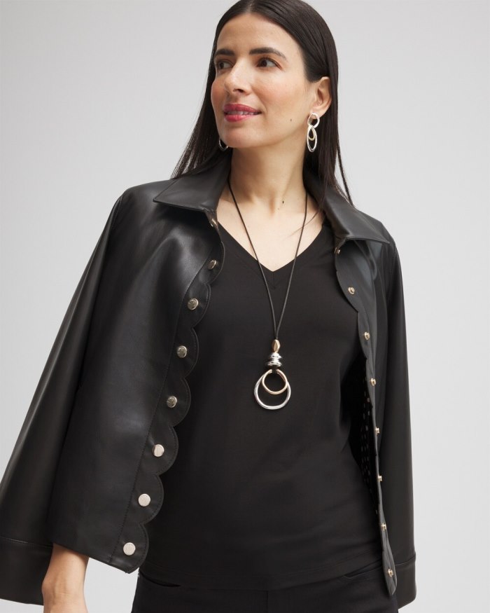 Chicos 3/4 Sleeve Perfect Tee - Black Chicos 3/4 Sleeve Perfect Tee - Black