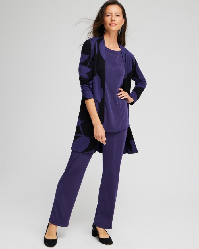 Chicos Travelers Collection Sweater Cardigan - Midnight Violet Chicos Travelers Collection Sweater Cardigan - Midnight Violet