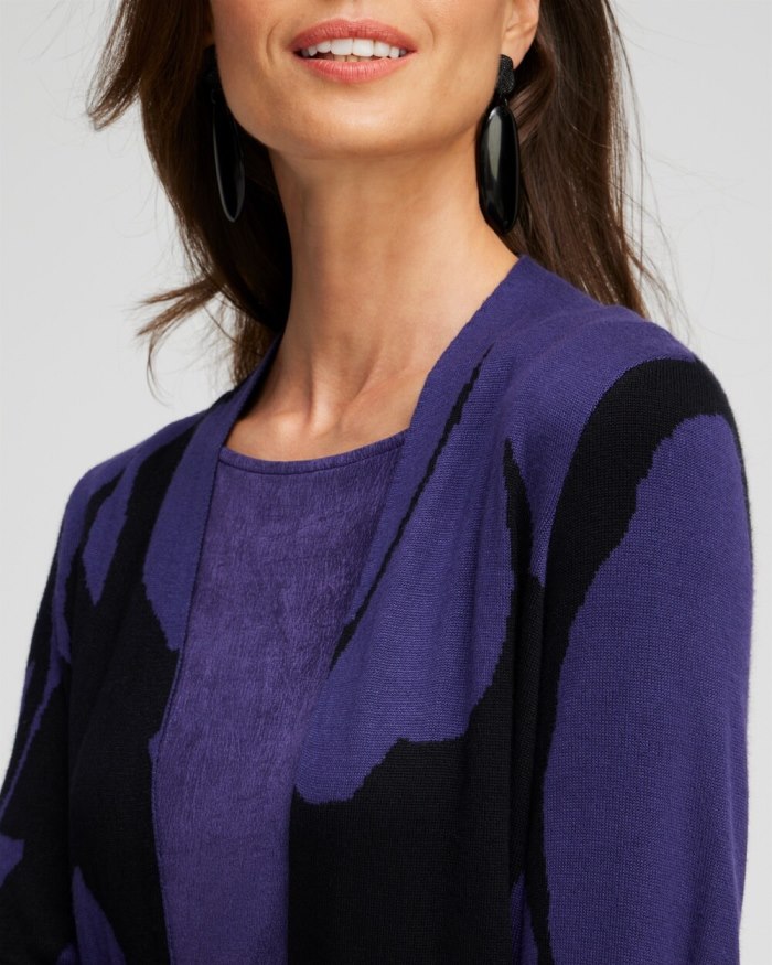 Chicos Travelers Collection Sweater Cardigan - Midnight Violet Chicos Travelers Collection Sweater Cardigan - Midnight Violet