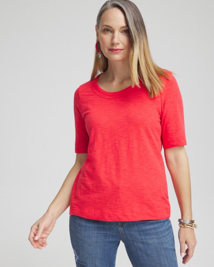 Chicos Scoop Neck Tee - Watermelon Punch Chicos Scoop Neck Tee - Watermelon Punch