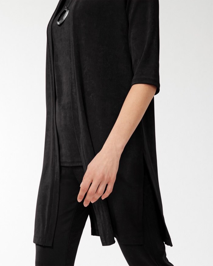 Chicos Travelers Side Slit Cardigan - Travelers Black Chicos Travelers Side Slit Cardigan - Travelers Black