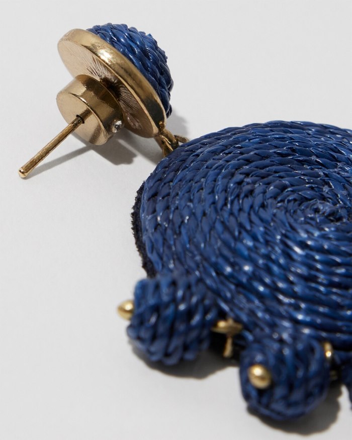 Chicos No Droop Navy Raffia Drop Earrings - Dark Navy Chicos No Droop Navy Raffia Drop Earrings - Dark Navy