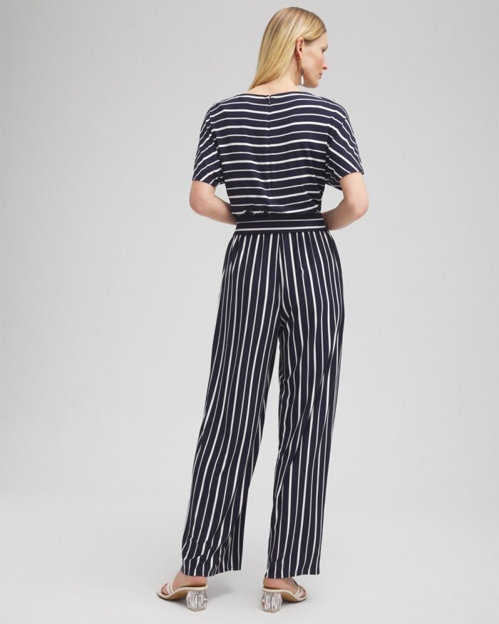 Chicos Dolman Stripe Jumpsuit - Classic Navy Chicos Dolman Stripe Jumpsuit - Classic Navy