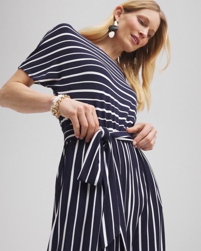 Chicos Dolman Stripe Jumpsuit - Classic Navy Chicos Dolman Stripe Jumpsuit - Classic Navy