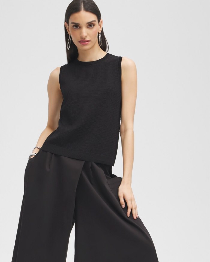 Chicos Black Label Fine Knit Top - Black Chicos Black Label Fine Knit Top - Black