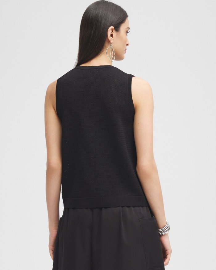 Chicos Black Label Fine Knit Top - Black Chicos Black Label Fine Knit Top - Black