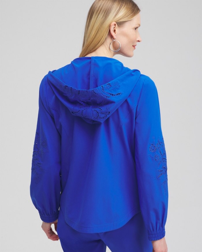 Chicos Zenergy Neema Embroidered Jacket - Nectarine Chicos Zenergy Neema Embroidered Jacket - Nectarine