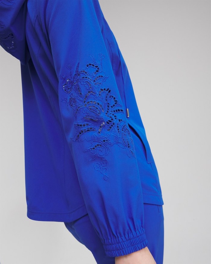 Chicos Zenergy Neema Embroidered Jacket - Nectarine Chicos Zenergy Neema Embroidered Jacket - Nectarine