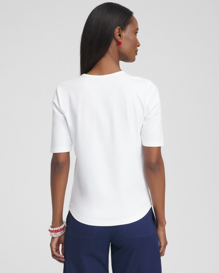 Chicos Embellished Flag Tee - Alabaster Chicos Embellished Flag Tee - Alabaster