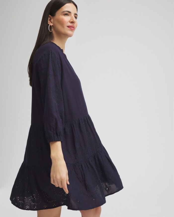 Chicos Embroidered Eyelet Coverup - Black Chicos Embroidered Eyelet Coverup - Black